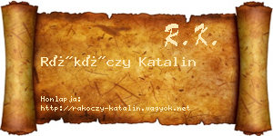 Rákóczy Katalin névjegykártya