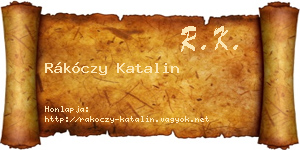 Rákóczy Katalin névjegykártya